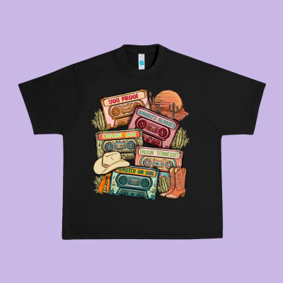 Country Cassette Tapes Urban Heavy Tee Designed By Maliassmallbusiness