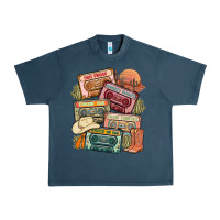 Midnight Navy country cassette tapes Urban Heavy Tee - MaliasSmallBusiness