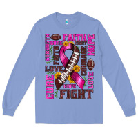 Colony Blue breast cancer american football ribbon love cure fight bbs Long Sleeve Tee - BundleAndBundleShop
