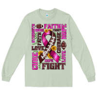Matcha breast cancer american football ribbon love cure fight bbs Long Sleeve Tee - BundleAndBundleShop