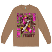 Toasted Coconut breast cancer american football ribbon love cure fight bbs Long Sleeve Tee - BundleAndBundleShop