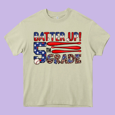Batter Up 5th Grade Heavy Core Tee Designed By Jahusdesignshop