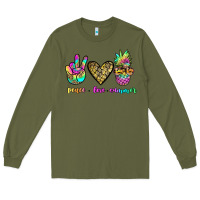 Army Green peace love summer Long Sleeve Tee - JahusDesignShop