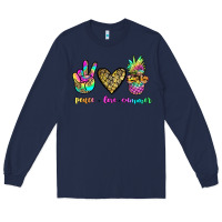 Navy peace love summer Long Sleeve Tee - JahusDesignShop