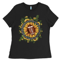 Black football gemstone sunflower Ladies Tee - JahusDesignShop