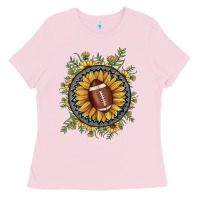 Bubblegum Pink football gemstone sunflower Ladies Tee - JahusDesignShop