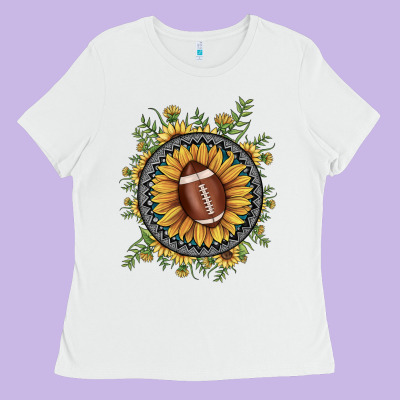 Football Gemstone Sunflower Ladies Tee Designed By Jahusdesignshop