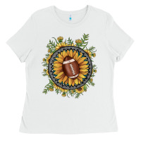 White football gemstone sunflower Ladies Tee - JahusDesignShop