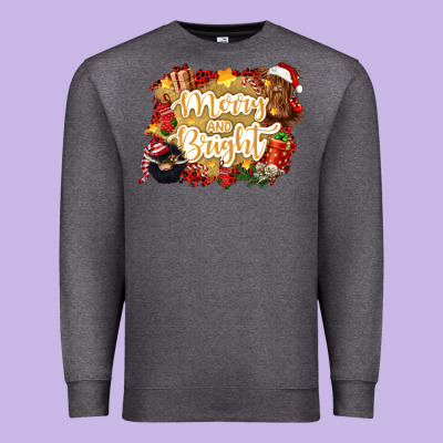 Merry And Bright Premium Sweatshirt Designed By Cowgirlartshop