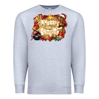 Heather Grey merry and bright Premium Sweatshirt - CowGirlArtShop
