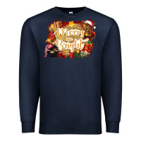 Navy merry and bright Premium Sweatshirt - CowGirlArtShop