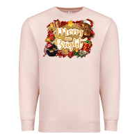 Pale Pink merry and bright Premium Sweatshirt - CowGirlArtShop