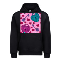 Black valentines day lock and key seamless pattern Urban Hoodie - BundleAndBundleShop
