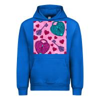Cobalt valentines day lock and key seamless pattern Urban Hoodie - BundleAndBundleShop