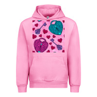 Fuchsia Pink valentines day lock and key seamless pattern Urban Hoodie - BundleAndBundleShop