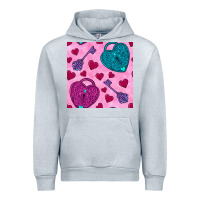 Heather Grey valentines day lock and key seamless pattern Urban Hoodie - BundleAndBundleShop