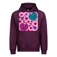 Mauve Wine valentines day lock and key seamless pattern Urban Hoodie - BundleAndBundleShop