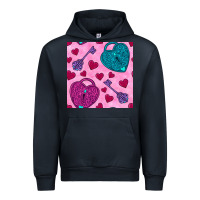 Navy valentines day lock and key seamless pattern Urban Hoodie - BundleAndBundleShop