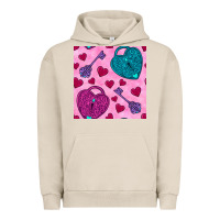Pigment French Oak valentines day lock and key seamless pattern Urban Hoodie - BundleAndBundleShop