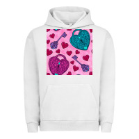 Pigment Lunar Rock valentines day lock and key seamless pattern Urban Hoodie - BundleAndBundleShop