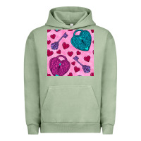 Pigment Oil Green valentines day lock and key seamless pattern Urban Hoodie - BundleAndBundleShop