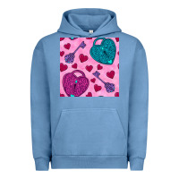 Pigment Pebble Blue valentines day lock and key seamless pattern Urban Hoodie - BundleAndBundleShop