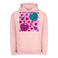 Pigment Salmon valentines day lock and key seamless pattern Urban Hoodie - BundleAndBundleShop