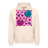 Sandshell valentines day lock and key seamless pattern Urban Hoodie - BundleAndBundleShop