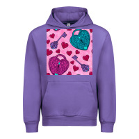 Tulip valentines day lock and key seamless pattern Urban Hoodie - BundleAndBundleShop