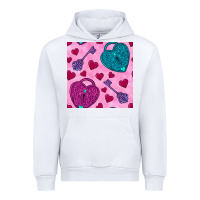 White valentines day lock and key seamless pattern Urban Hoodie - BundleAndBundleShop