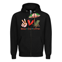 Black Peace love summer Zipper Hoodie - NancyCooperArtShop