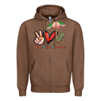 Chestnut Peace love summer Zipper Hoodie - NancyCooperArtShop