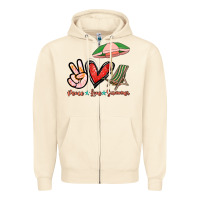 Sandshell Peace love summer Zipper Hoodie - NancyCooperArtShop