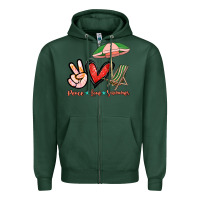 Sports Green Peace love summer Zipper Hoodie - NancyCooperArtShop
