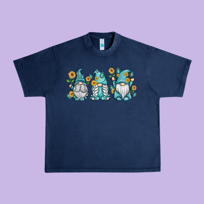 Sunflower Gnomes Urban Heavy Tee Designed By Maliassmallbusiness