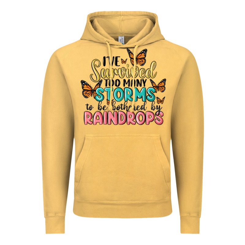 I Have Survived Too Many Storms To Be Bothered By Raindrops Malia Vintage Hoodie by MaliasSmallBusiness | Teevron