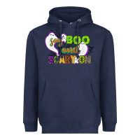 Navy say boo and scary on Heavyweight Hoodie - CowGirlArtShop