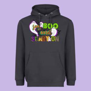 Say Boo And Scary On Heavyweight Hoodie Designed By Cowgirlartshop