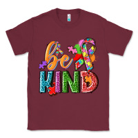 Burgundy autism be kind Classic Tee - NancyCooperArtShop