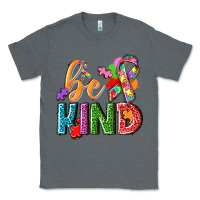 Charcoal Heather autism be kind Classic Tee - NancyCooperArtShop