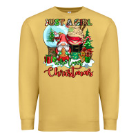 Antique Gold just a girl who loves christmas Premium Sweatshirt - CowGirlArtShop