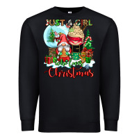Black just a girl who loves christmas Premium Sweatshirt - CowGirlArtShop
