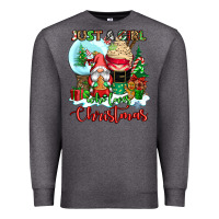 Charcoal Heather just a girl who loves christmas Premium Sweatshirt - CowGirlArtShop