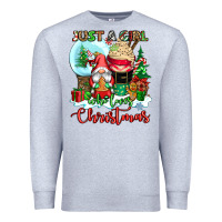 Heather Grey just a girl who loves christmas Premium Sweatshirt - CowGirlArtShop
