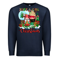 Navy just a girl who loves christmas Premium Sweatshirt - CowGirlArtShop