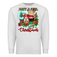 Oatmeal Heather just a girl who loves christmas Premium Sweatshirt - CowGirlArtShop