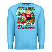 Ocean Blue just a girl who loves christmas Premium Sweatshirt - CowGirlArtShop