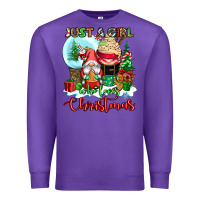 Purple just a girl who loves christmas Premium Sweatshirt - CowGirlArtShop