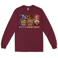 Burgundy hallothanksmas gnomies bbs Long Sleeve Tee - BundleAndBundleShop