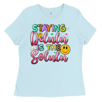 Baby Blue staying delulu is the solulu Ladies Tee - Artiststas